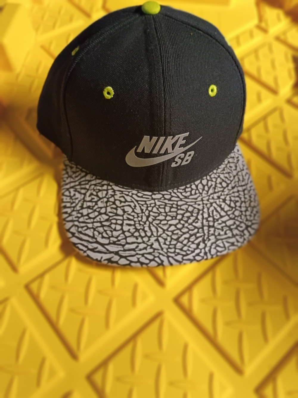 Nike SB X Primitive DJ Clark Kent 312 Snapback Hat with Grey Elephant Print Brim